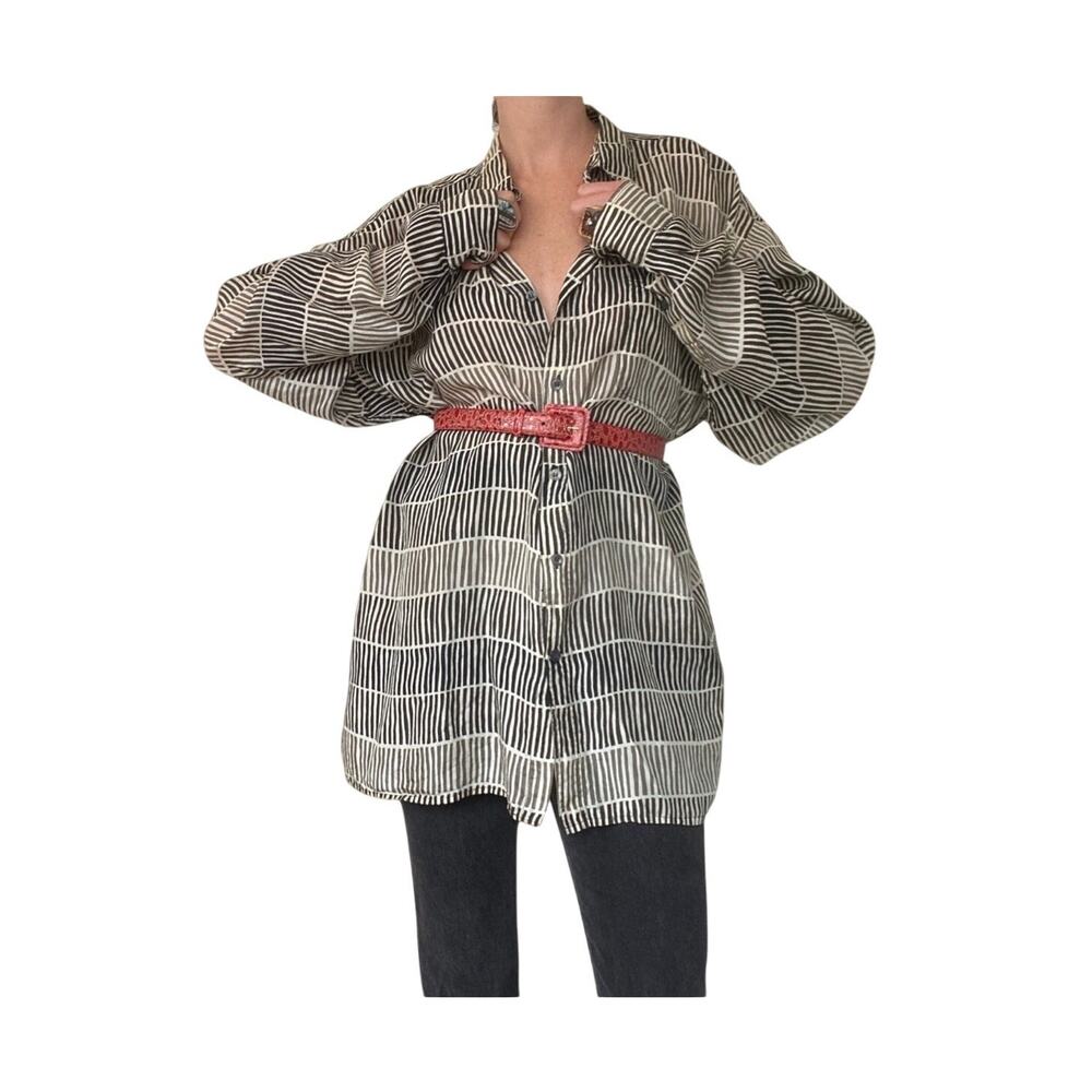 Vintage Bogari 100% Silk Blouse, Cover Up, Sleep Shirt, Mini Dress